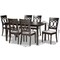 Baxton Studio Lucie Modern and Contemporary Grey Fabric and Dark Brown Finished Wood 7-Piece Dining Set 176-10538-10519-Zoro - alternate 3